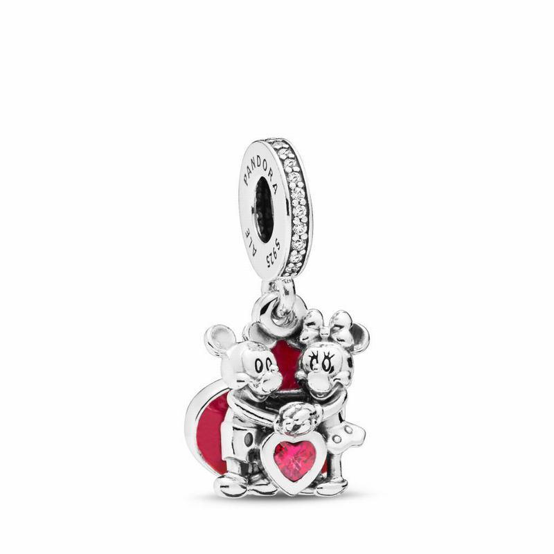 Pandora Australia Disney Minnie & Mickey With Love Charm - Sterling Silver | EKJTQP518